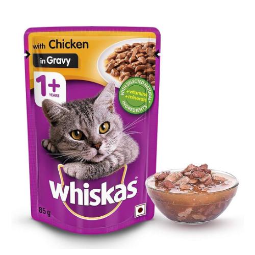 Whiskas Chicken in Gravy Pouch for Adult 85g